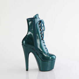 Pleaser ADORE-1020GP Botines de Plataforma con Brillo de Charol Azul Verde - Talla EU-37 / US-7