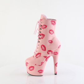 Pleaser ADORE-1020KISSES Botines de Plataforma de Cuero Sintético Rosa - Talla EU-37 / US-7