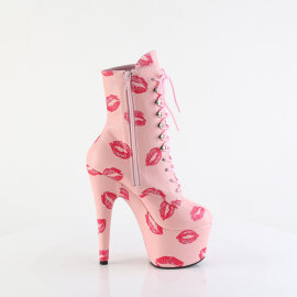 Pleaser ADORE-1020KISSES Botines de Plataforma de Cuero Sintético Rosa - Talla EU-38 / US-8