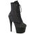 Pleaser ADORE-1020RM Botines de Plataforma de Cuero Sintético con Malla de pedrería Negro - Talla EU-37 / US-7