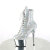 Pleaser ADORE-1020SQ-02 Botines de Plataforma con lentejuelas Hologramagráficas cromadas en plata - Talla EU-37 / US-7