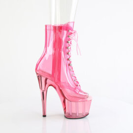 Pleaser ADORE-1021C-T Botines de Plataforma translúcidas rosa - Talla EU-35 / US-5