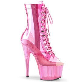 Pleaser ADORE-1021C-T Botines de Plataforma translúcidas rosa - Talla EU-37 / US-7