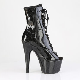 Pleaser ADORE-1021GP Botines de Plataforma de Charol con Brillo Negro - Talla EU-35 / US-5