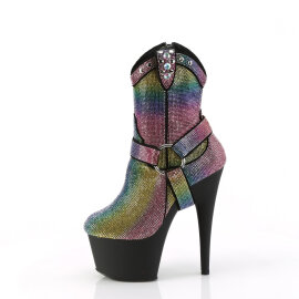 Pleaser ADORE-1029RS Botines de Plataforma con Pedrería Multicolores - Talla EU-37 / US-7