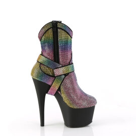 Pleaser ADORE-1029RS Botines de Plataforma con Pedrería Multicolores - Talla EU-38 / US-8