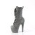 Pleaser ADORE-1040GR Botines de Plataforma de Lentejuelas de Hologramagrama Cromado Plateado - Talla EU-37 / US-7