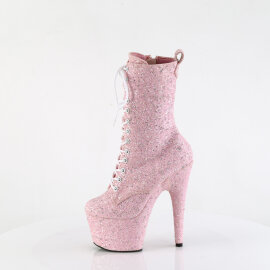 Pleaser ADORE-1040GR Botines de Plataforma de Lentejuelas de Hologramagrama Cromado en Rosa ahumado - Talla EU-35 / US-5
