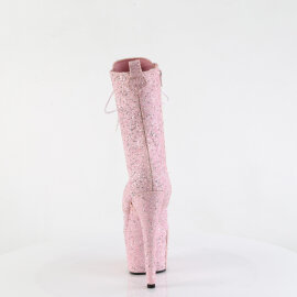 Pleaser ADORE-1040GR Botines de Plataforma de Lentejuelas de Hologramagrama Cromado en Rosa ahumado - Talla EU-41 / US-11