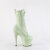 Pleaser ADORE-1040GR Botines de Plataforma de Lentejuelas de Hologramagrama Cromado con Pedrería Verde - Talla EU-36 / US-6