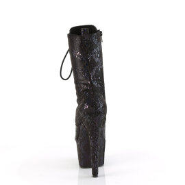 Pleaser ADORE-1040SPF Botines de Plataforma de Tela con Estampado de Serpiente Negro EU-37 / US-7