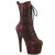 Pleaser ADORE-1040SPF Botines de Plataforma de Tela con Estampado de Serpiente Metálico Rojo EU-37 / US-7