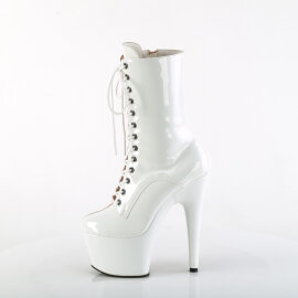 Pleaser ADORE-1040TT Botines de Plataforma de Charol Blanco Beige EU-38 / US-8