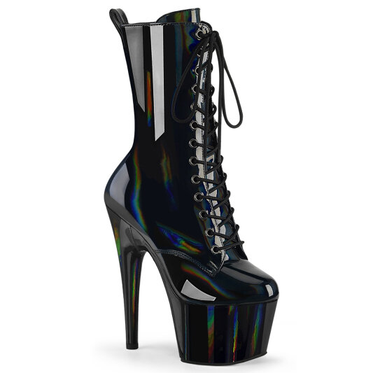Pleaser ADORE-1040WR-HG Botines de Plataforma de Charol Negro Hologramagráfico EU-36 / US-6
