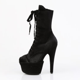 Pleaser ADORE-1045VEL Botines de Plataforma de Terciopelo Negro EU-39 / US-9