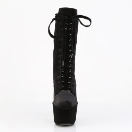 Pleaser ADORE-1045VEL Botines de Plataforma de Terciopelo Negro EU-40 / US-10