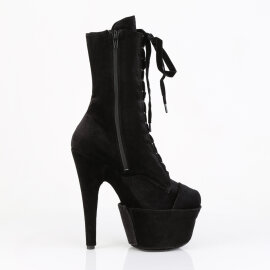 Pleaser ADORE-1045VEL Botines de Plataforma de Terciopelo Negro EU-40 / US-10