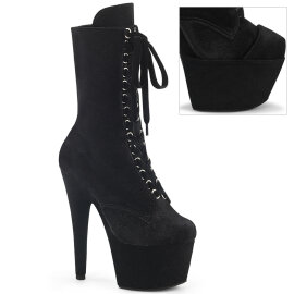 Pleaser ADORE-1045VEL Botines de Plataforma de Terciopelo Negro EU-41 / US-11