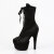 Pleaser ADORE-1045VEL Botines de Plataforma de Terciopelo Negro EU-41 / US-11