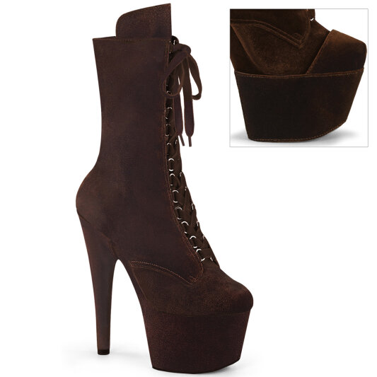 Pleaser ADORE-1045VEL Botines de Plataforma de Terciopelo Marrón EU-36 / US-6