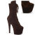 Pleaser ADORE-1045VEL Botines de Plataforma de Terciopelo Marrón EU-36 / US-6