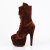 Pleaser ADORE-1045VEL Botines de Plataforma de Terciopelo Marrón EU-36 / US-6