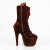 Pleaser ADORE-1045VEL Botines de Plataforma de Terciopelo Marrón EU-41 / US-11