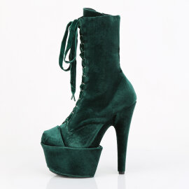 Pleaser ADORE-1045VEL Botines de Plataforma de Terciopelo Verde EU-35 / US-5