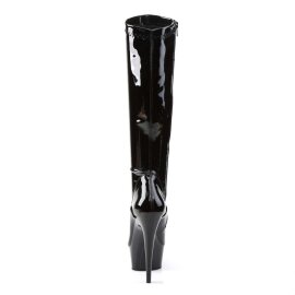Pleaser Bota DELIGHT-2000 Negro Elástico Charol EU-41 / US-11