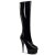 Pleaser Bota DELIGHT-2000 Negro Elástico Charol EU-41 / US-11