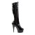 Pleaser Bota DELIGHT-2000 Negro Elástico Charol EU-41 / US-11