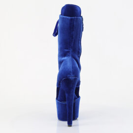Pleaser ADORE-1045VEL Botines de Plataforma de Terciopelo Azul EU-36 / US-6