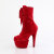 Pleaser ADORE-1045VEL Botines con Plataforma de terciopelo Rojo EU-35 / US-5