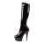 Pleaser Bota DELIGHT-2000 Negro Elástico Charol EU-37 / US-7