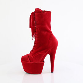 Pleaser ADORE-1045VEL Botines con Plataforma de terciopelo Rojo EU-42 / US-12