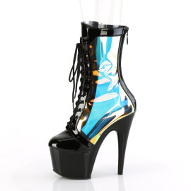 Pleaser ADORE-1047 Botines de Plataforma de Charol Negro Hologramagráfico EU-37 / US-7