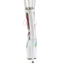 Pleaser ADORE-1047 Botines de Plataforma en Charol Blanco Hologramagráfico EU-35 / US-5