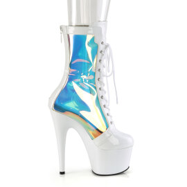 Pleaser ADORE-1047 Botines de Plataforma en Charol Blanco Hologramagráfico EU-41 / US-11