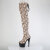 Pleaser ADORE-3008SP-BT Botas Altas de Plataforma con Estampado de Serpiente Marrón EU-40 / US-10