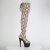 Pleaser ADORE-3008SP-BT Botas Altas de Plataforma con Estampado de Serpiente Marrón EU-40 / US-10