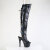 Pleaser ADORE-3019HWR Botas altas de Plataforma sobre la rodilla Holograma Negro EU-38 / US-8