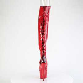Pleaser ADORE-3019HWR Botas altas de Plataforma sobre la rodilla Holograma Rojo EU-35 / US-5