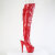 Pleaser ADORE-3019HWR Botas altas de Plataforma sobre la rodilla Holograma Rojo EU-35 / US-5