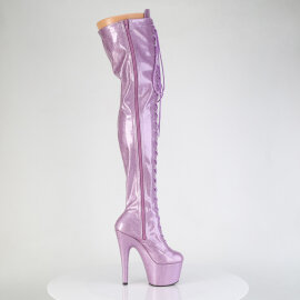 Pleaser ADORE-3020GP Botas altas de Plataforma sobre la rodilla de Charol con purpurina Lila EU-35 / US-5