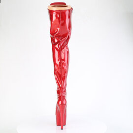 Pleaser ADORE-3020GP Botas de Plataforma sobre la Rodilla de Charol con Purpurina Rojo EU-35 / US-5