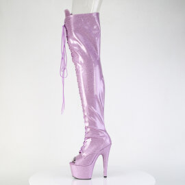 Pleaser ADORE-3021GP Botas de Plataforma sobre la Rodilla de Charol con Purpurina Lila EU-43 / US-13