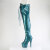 Pleaser ADORE-3021GP Botas de Plataforma sobre la Rodilla de Charol con Purpurina Verde Azul EU-43 / US-13