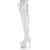 Pleaser ADORE-3063 Botas de Plataforma sobre la Rodilla de Charol Blanco EU-41 / US-11