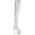 Pleaser ADORE-3063 Botas de Plataforma sobre la Rodilla de Charol Blanco EU-41 / US-11