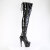 Pleaser ADORE-3850 Botas de Plataforma sobre la Rodilla de Charol Negro EU-37 / US-7